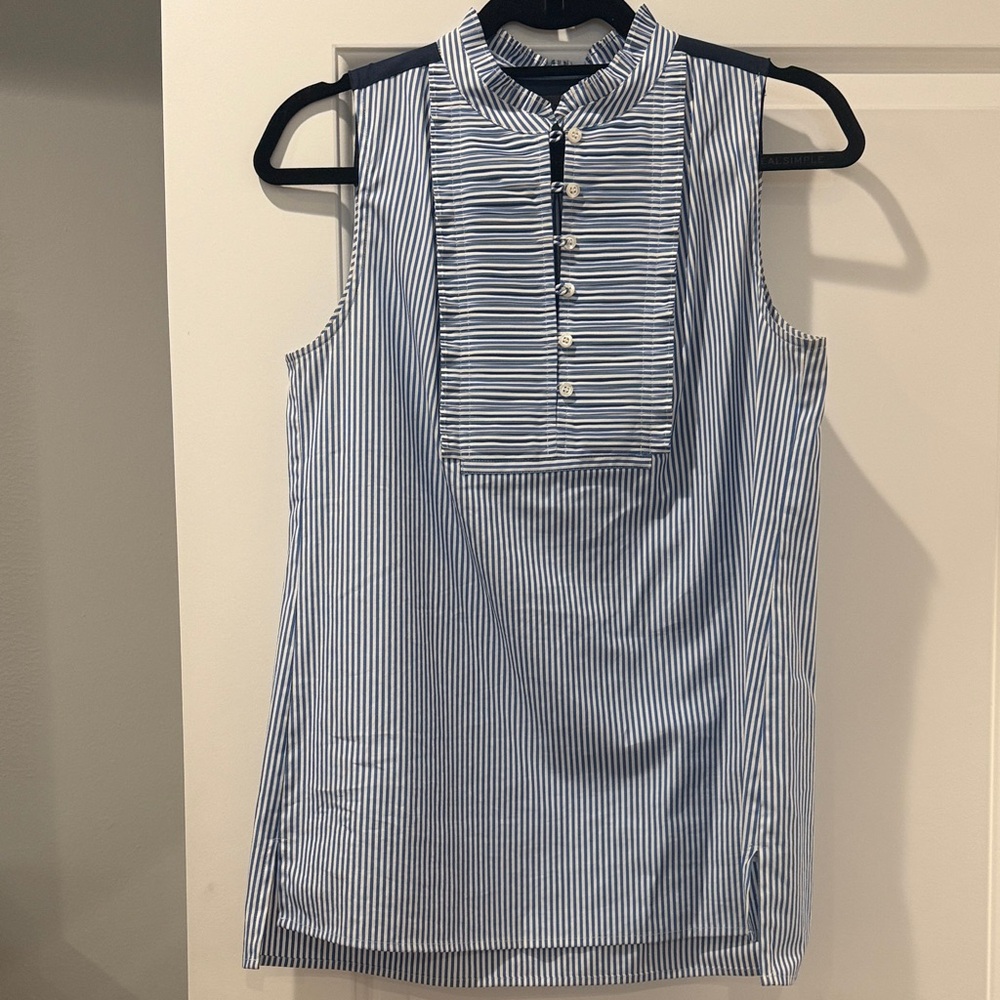 J. Crew Blue and White Striped Blouse